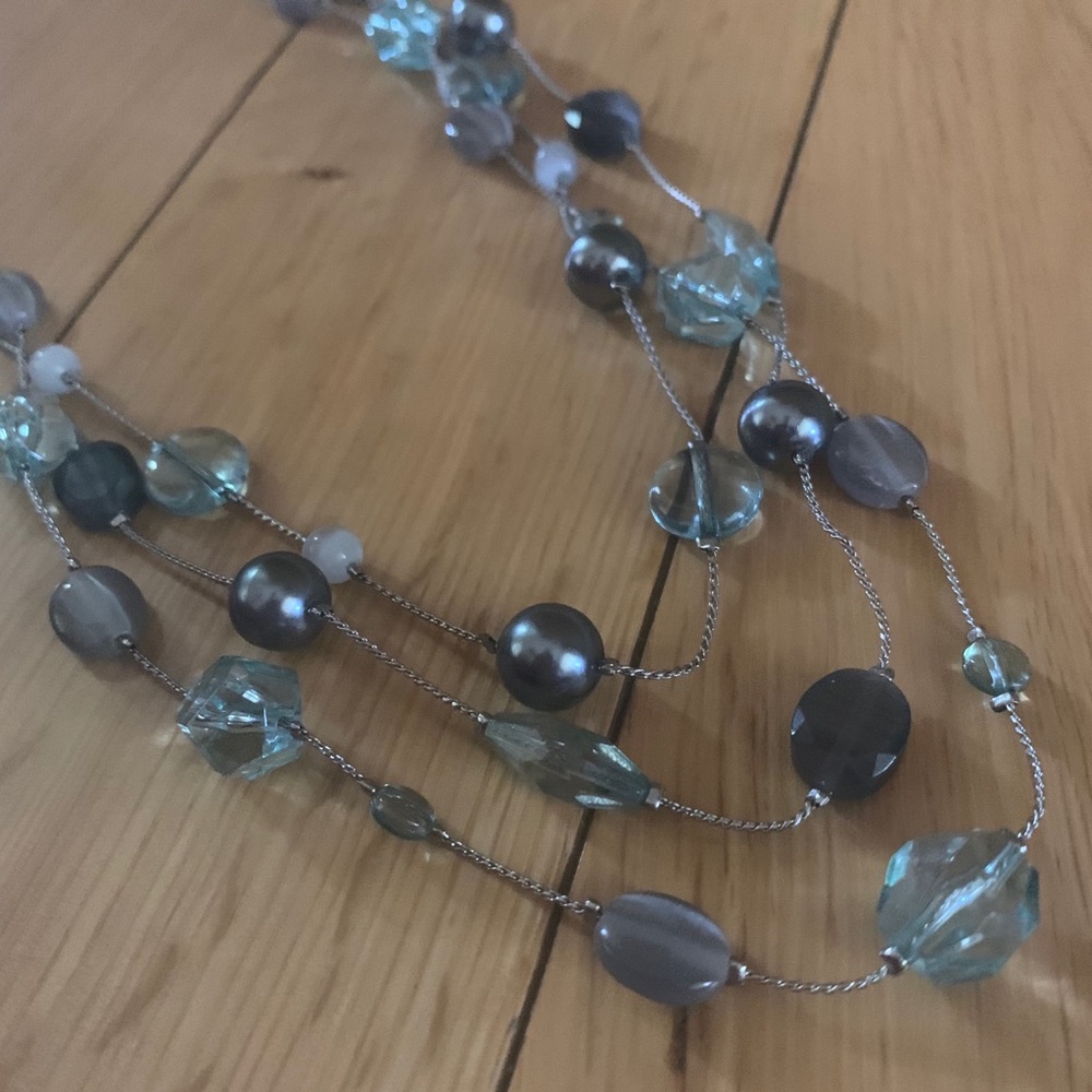 Lia Sophia Silver Layered Statement Necklace